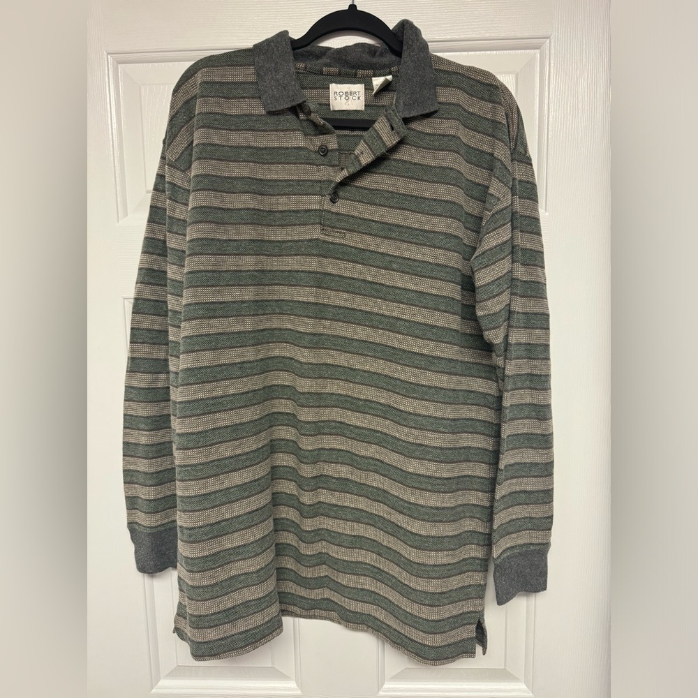 Men’s size large Robert stock striped polo